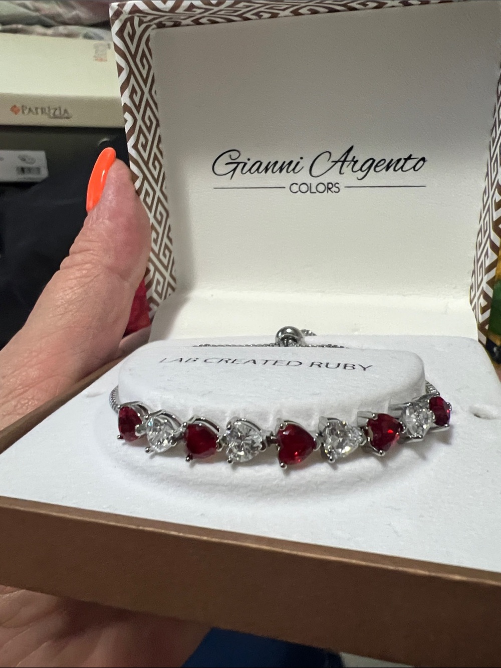 Red Lab-Created Ruby & Clear Crystal Bracelet